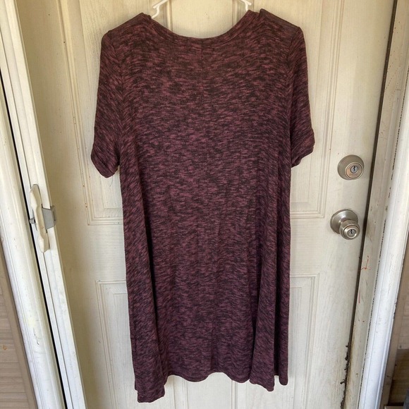 Gilli Dress Sz 1X Plus Shortsleeve Heathered Maroon Red Fall Autumn Womens Fall - Picture 8 of 8